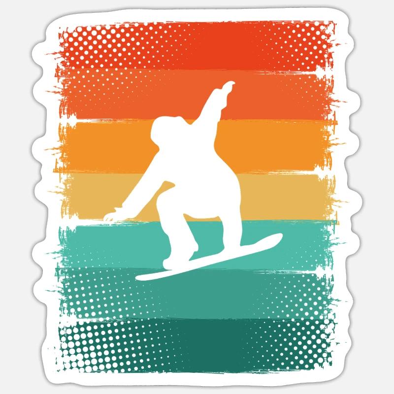 Snowboard - Sticker size S (10 x 10 cm) - white matte
