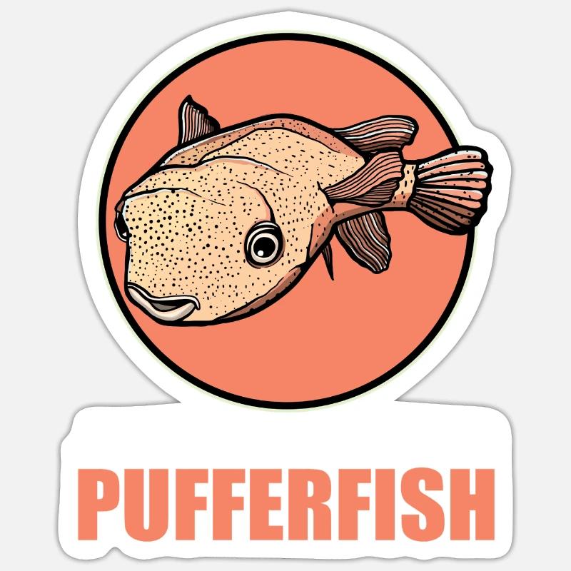 Poisson-globe Poisson-globe - Sticker taille S (10 x 10 cm) - blanc mat
