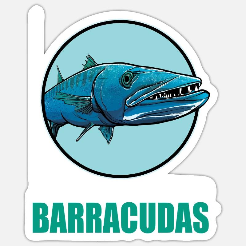 Barracudas Barracuda - Sticker taille S (10 x 10 cm) - blanc mat