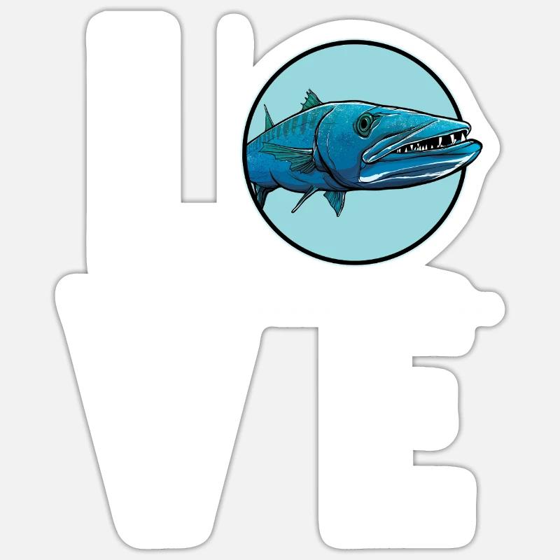 Barracudas Barracuda - Sticker taille S (10 x 10 cm) - blanc mat