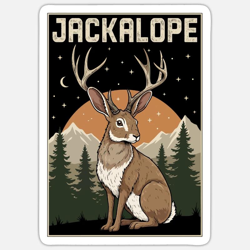 Jackalope - Sticker size S (10 x 10 cm) - white matte