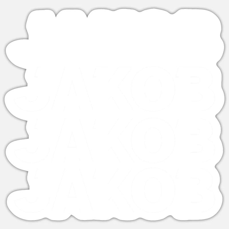 Jacob - Sticker taille S (10 x 10 cm) - blanc mat