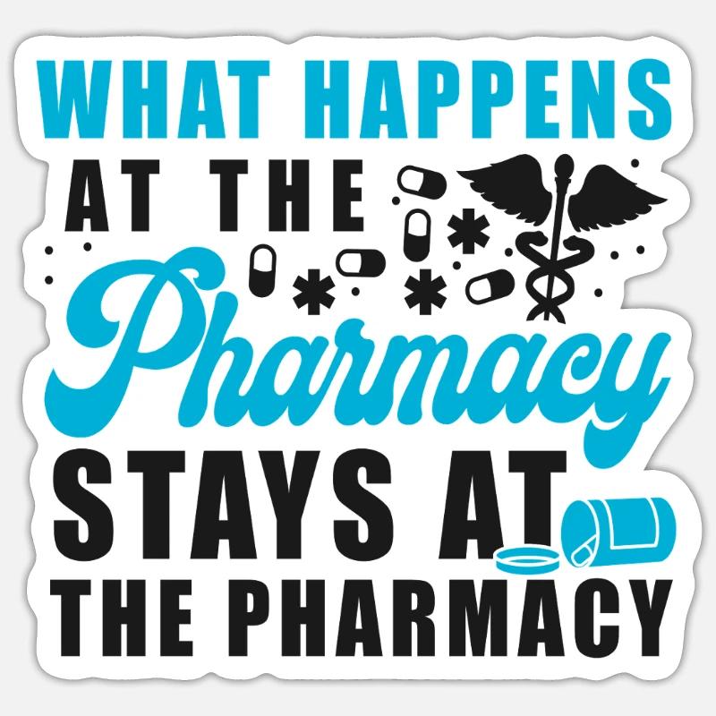 Technicien en pharmacie - Sticker taille S (10 x 10 cm) - blanc mat