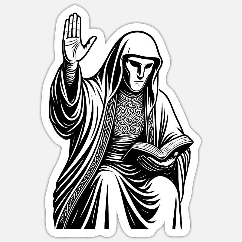 Königlicher Gruß Mittelalter - Sticker Größe S (10 x 10 cm) - Mattweiß
