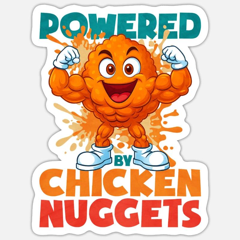 Nugget de poulet - Sticker taille S (10 x 10 cm) - blanc mat