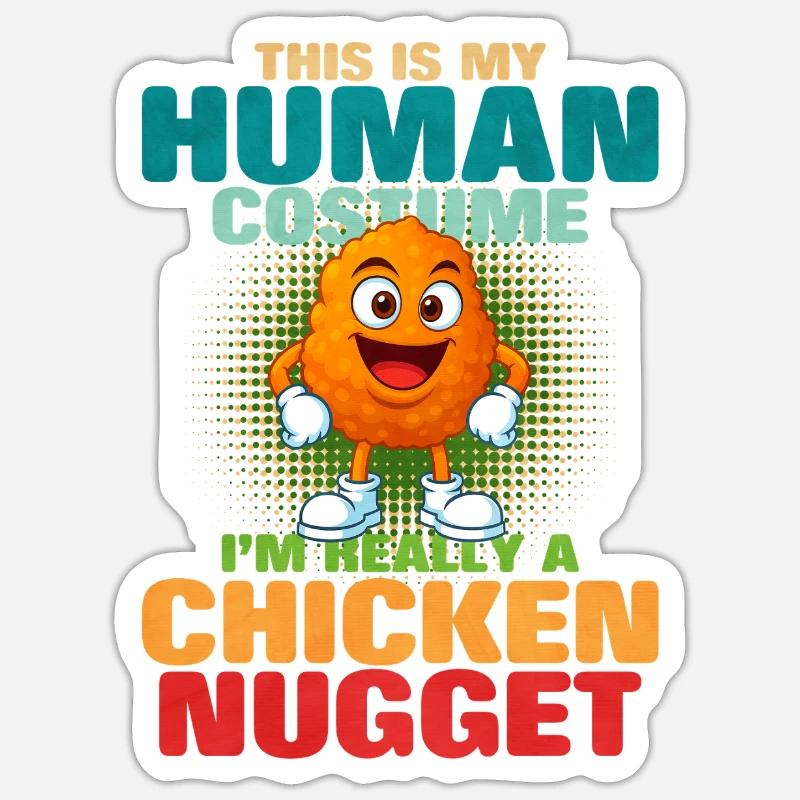 Nugget de poulet - Sticker taille S (10 x 10 cm) - blanc mat