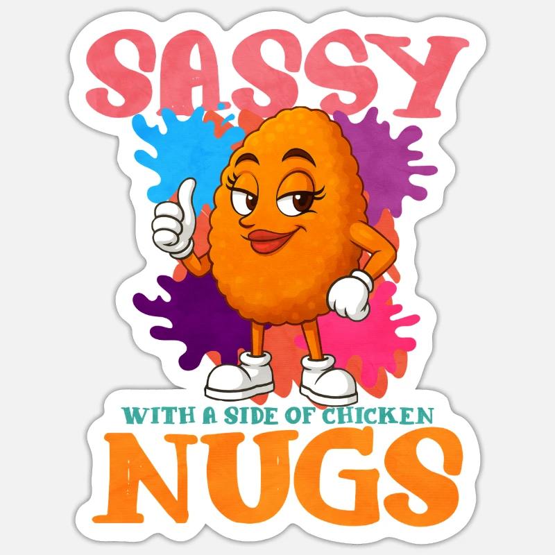 Chicken Nugget - Sticker size S (10 x 10 cm) - white matte