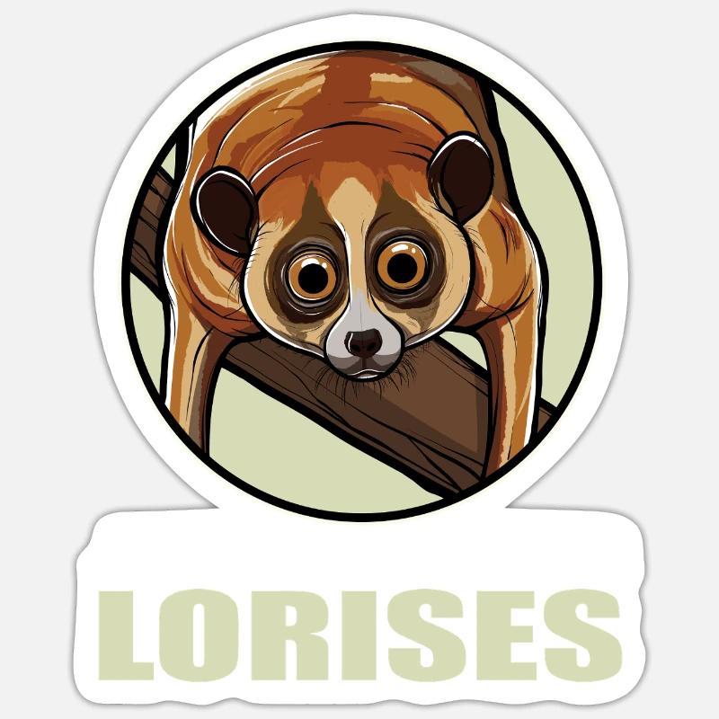 Plumploris Loris - Sticker Größe S (10 x 10 cm) - Mattweiß