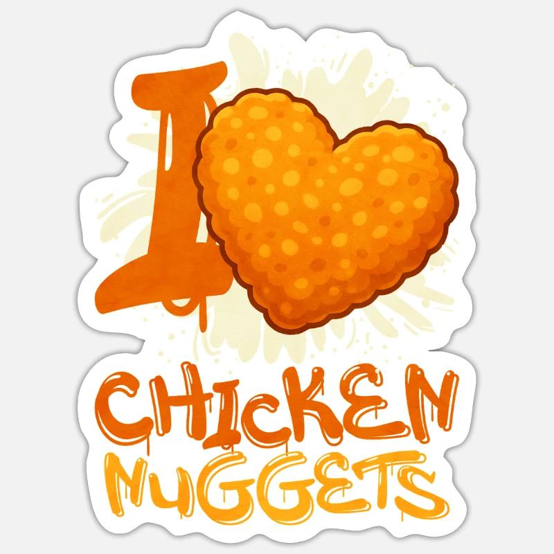 Chicken Nugget - Sticker Größe S (10 x 10 cm) - Mattweiß