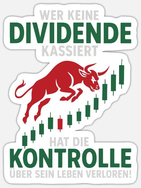 Aktien Rente Dividende Börse - Sticker Größe S (10 x 10 cm) - Mattweiß
