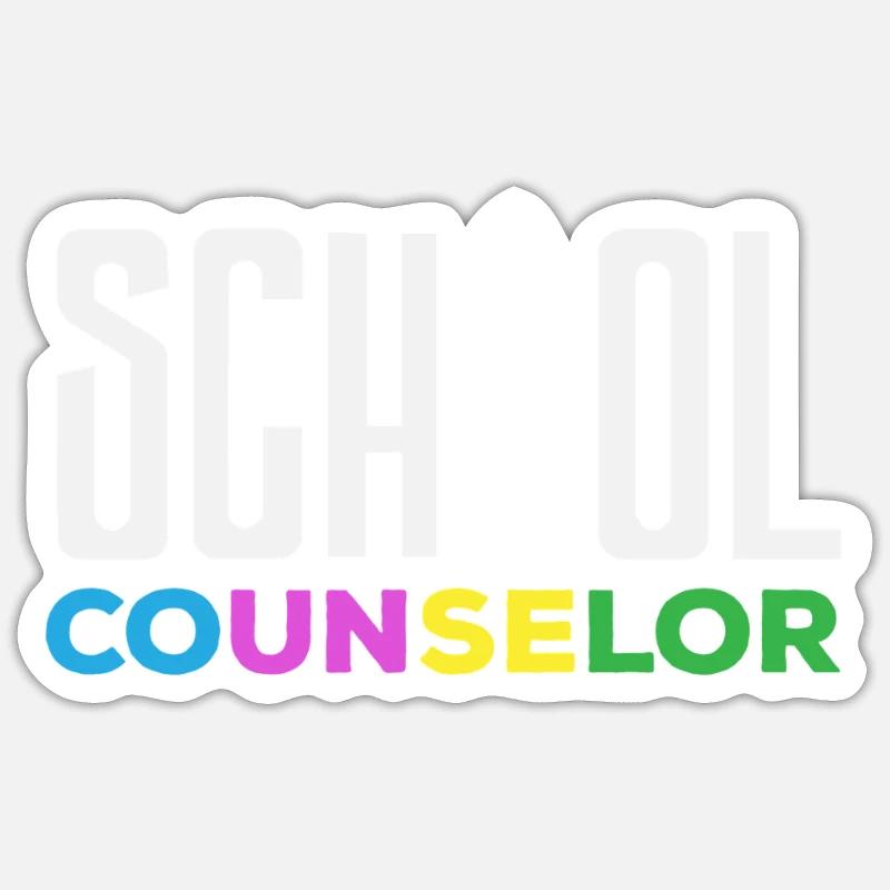 Conseiller d’école Conception de crayon de couleur Sticker taille S (10 x 10 cm)
