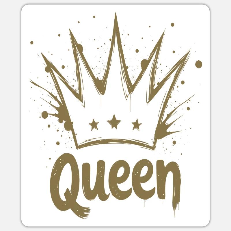 Queen Crown Splash - Sticker size S (10 x 10 cm) - white matte