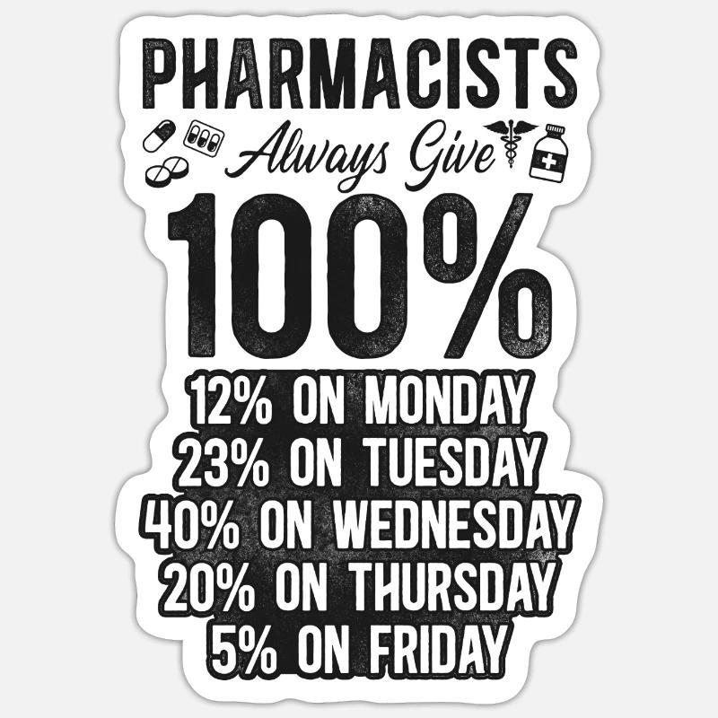Technicien en pharmacie - Sticker taille S (10 x 10 cm) - blanc mat