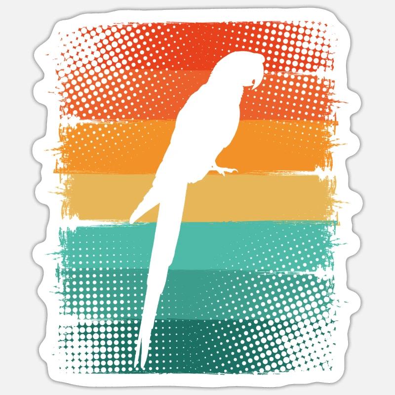 Perroquet - Sticker taille S (10 x 10 cm) - blanc mat