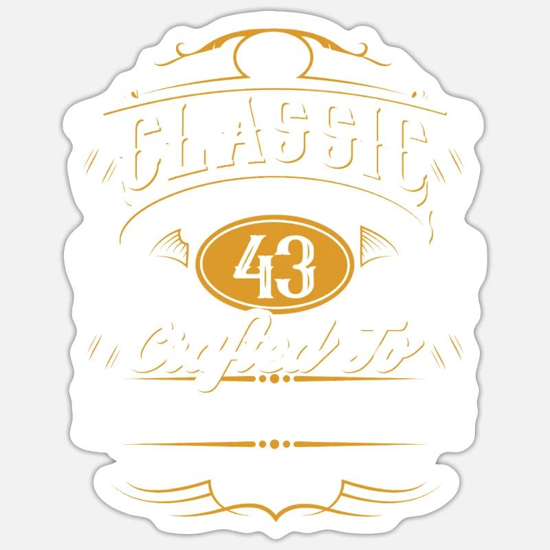 43rd Birthday - Sticker size S (10 x 10 cm) - white matte