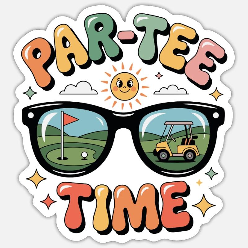 Witziges Golfdesign mit Par Tee Sticker Größe S (10 x 10 cm)