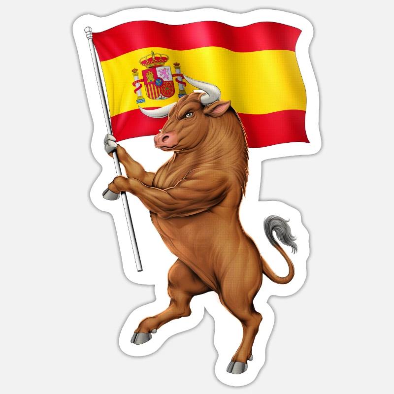 Spanischer Stier - Sticker Größe S (10 x 10 cm) - Mattweiß