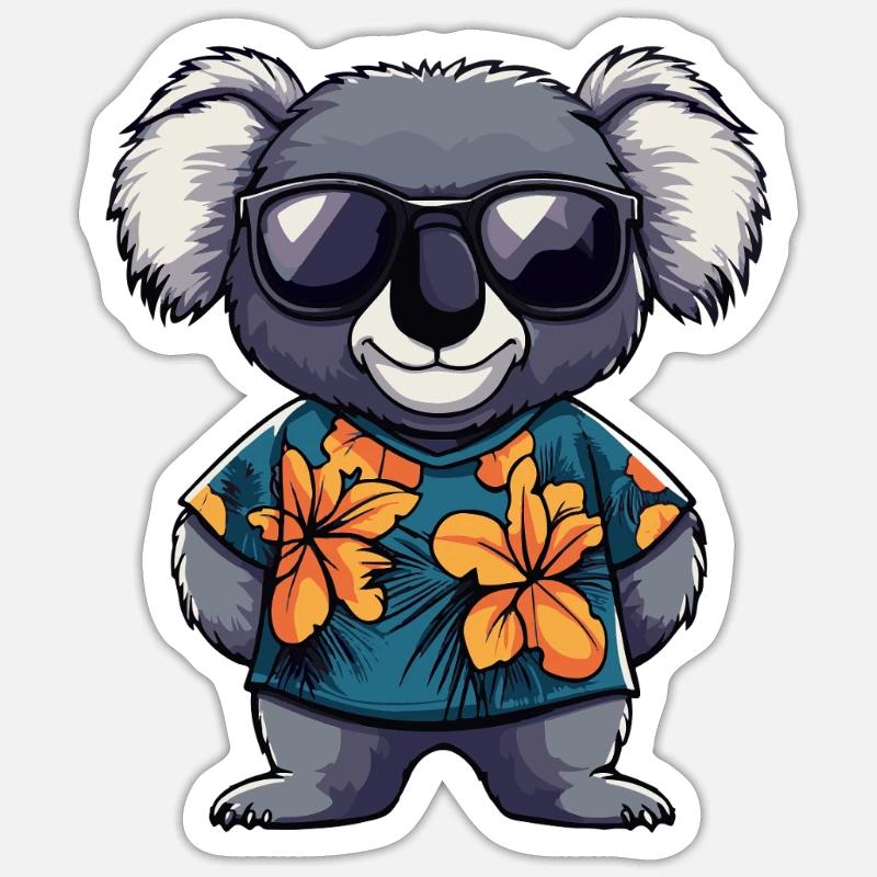 Koala Comic Urlaub Sticker Größe S (10 x 10 cm)