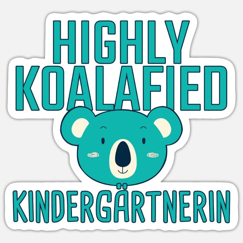 Enseignant de maternelle Koalafied Kindergarten - Sticker taille S (10 x 10 cm) - blanc mat