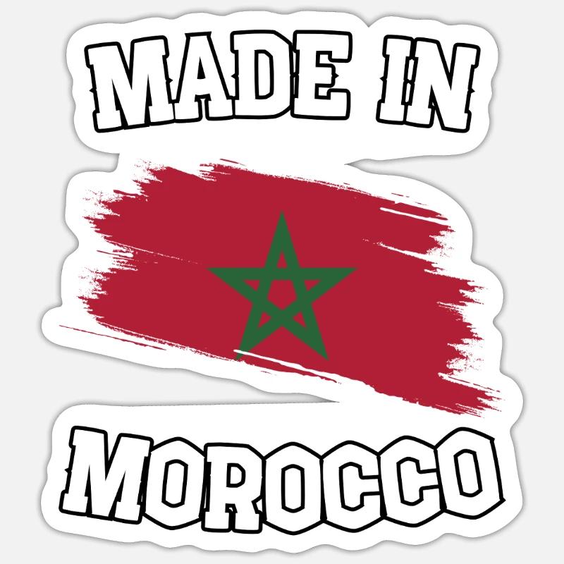 Made in Morocco - Sticker size S (10 x 10 cm) - white matte