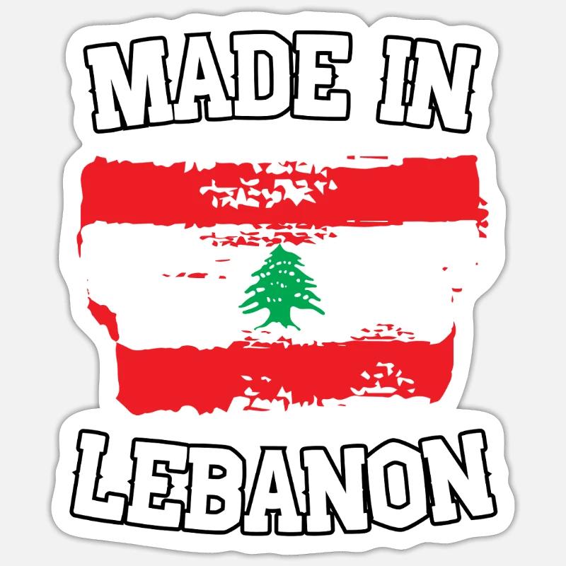 Fabriqué au Liban - Sticker taille S (10 x 10 cm) - blanc mat