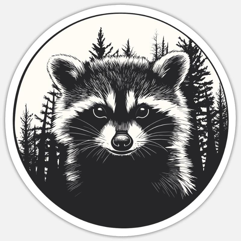 Raton laveur dans le district forestier Sticker taille S (10 x 10 cm)