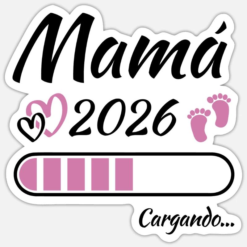 Werdende Mutter 2026 Loading Sticker Größe S (10 x 10 cm)
