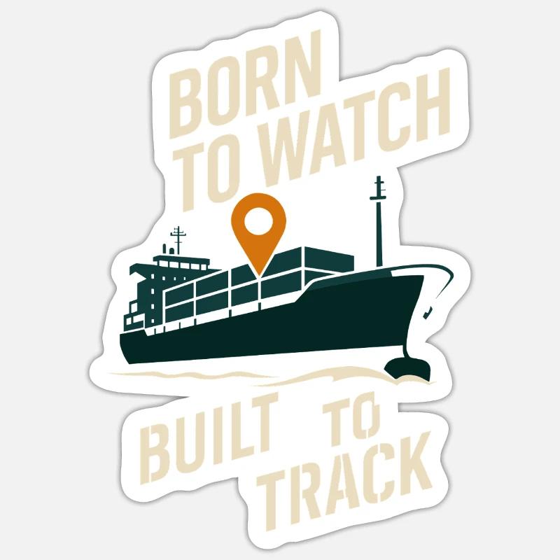 Schiff-sichtgerät Containerschiff Frachtschiff - Sticker Größe S (10 x 10 cm) - Mattweiß