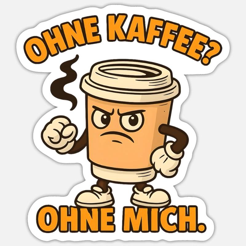 Sans café ? Sans moi. - Sticker taille S (10 x 10 cm) - blanc mat