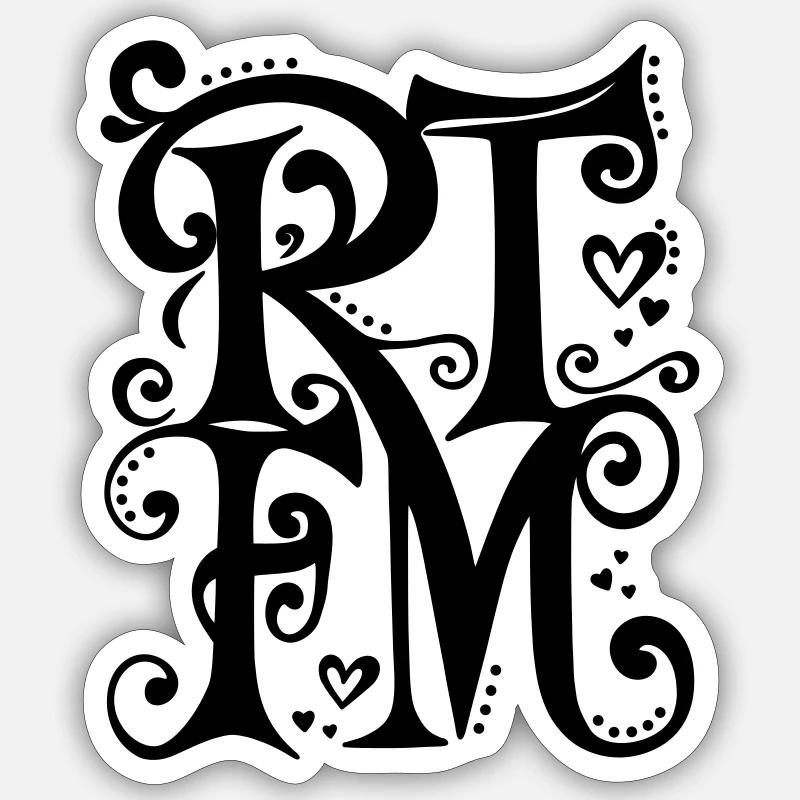 RTFM – Déclaration de nerd modifiable en tant que vecteur Sticker taille S (10 x 10 cm)