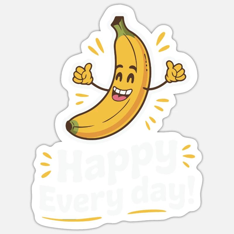 HEUREUX TOUS LES JOURS - Sticker taille S (10 x 10 cm) - blanc mat