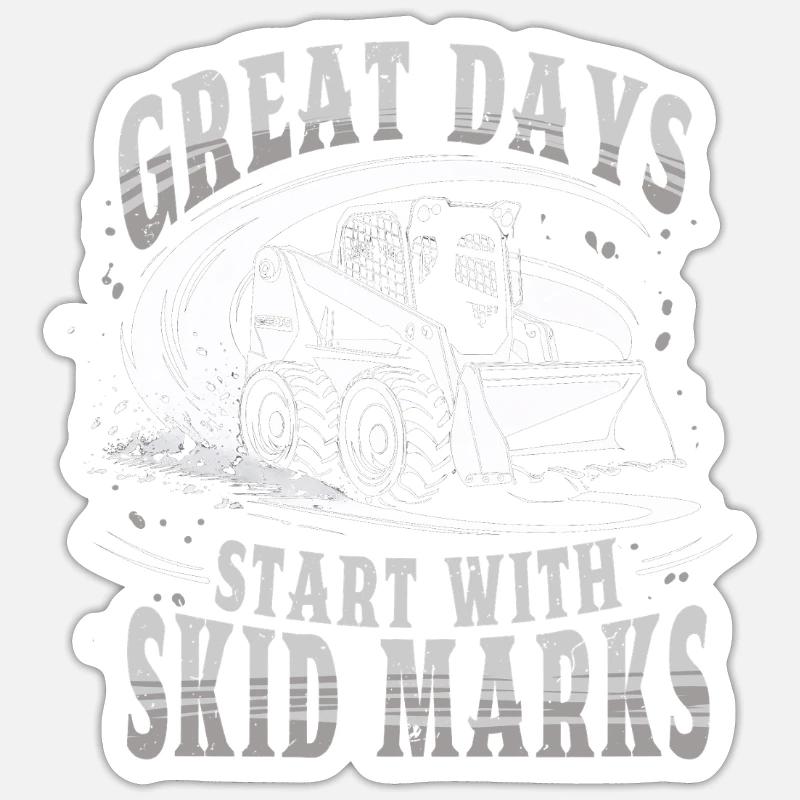 Kompaktlader Skid Steer Operator Skid Marks Sticker size S (10 x 10 cm)