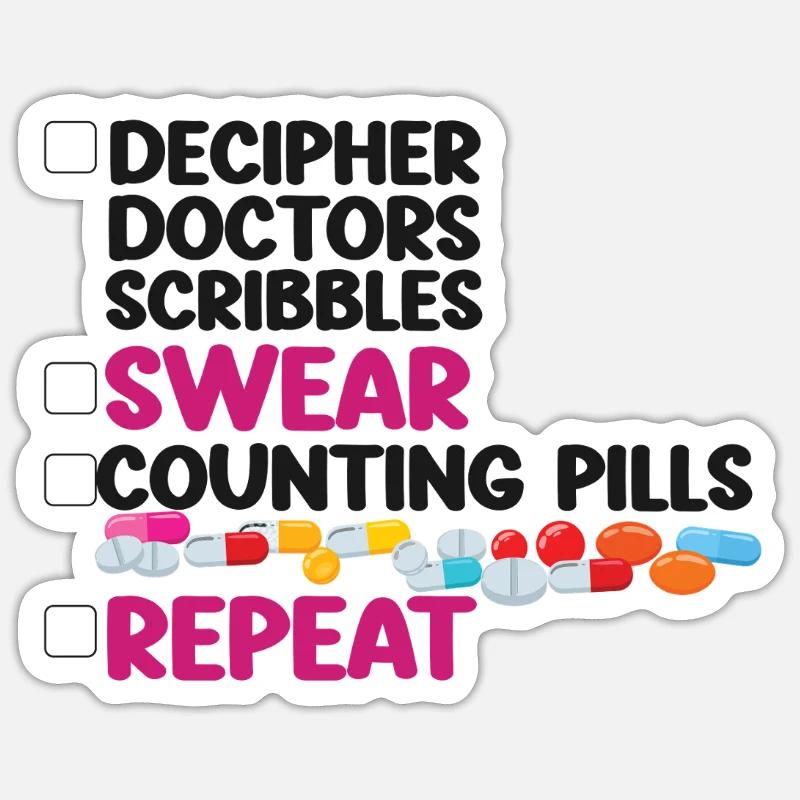 Pharmacy Tech Technician - Sticker Größe S (10 x 10 cm) - Mattweiß