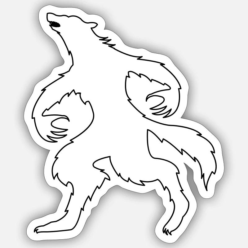 werwolf - Sticker Größe S (10 x 10 cm) - Mattweiß