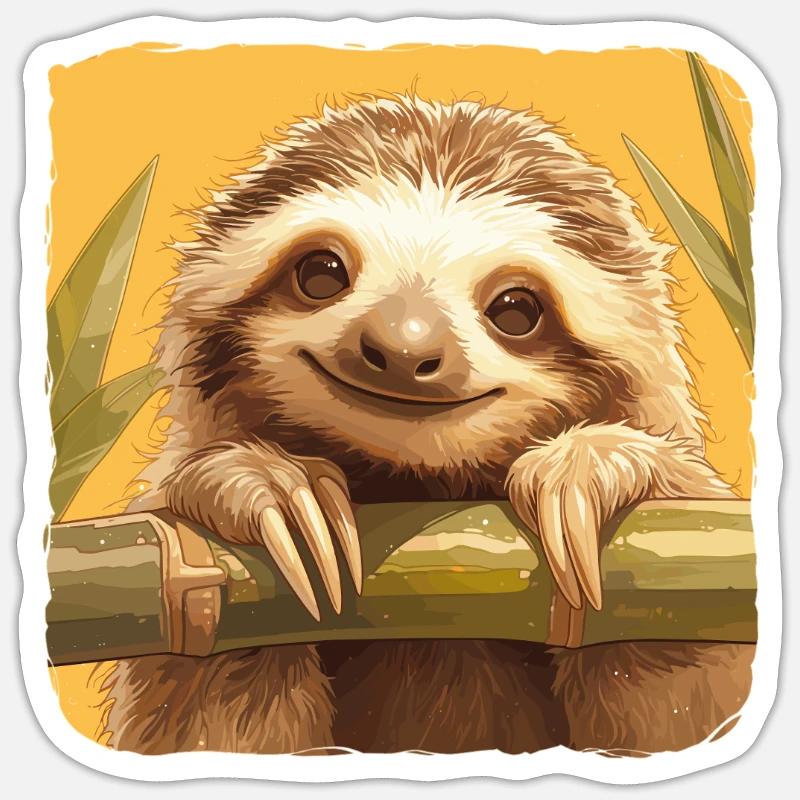Sloths Sloth - Sticker size S (10 x 10 cm) - white matte