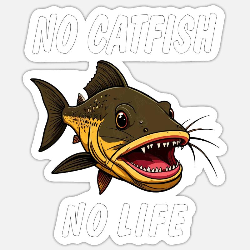 PAS DE POISSON-CHAT, PAS DE VIE Sticker taille S (10 x 10 cm)