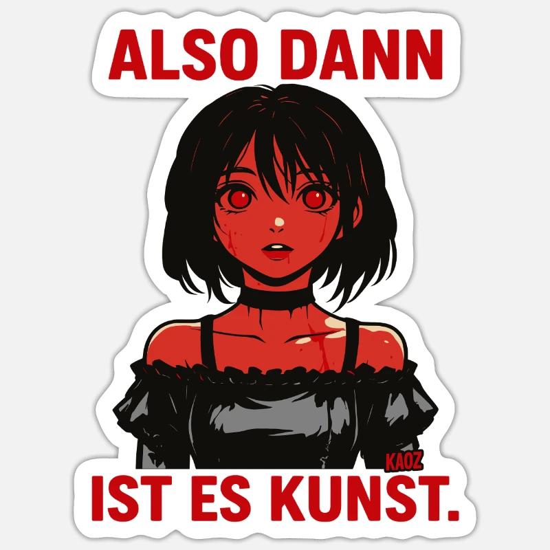 LSO DANN IST ES KUNST. - Sticker Größe S (10 x 10 cm) - Mattweiß