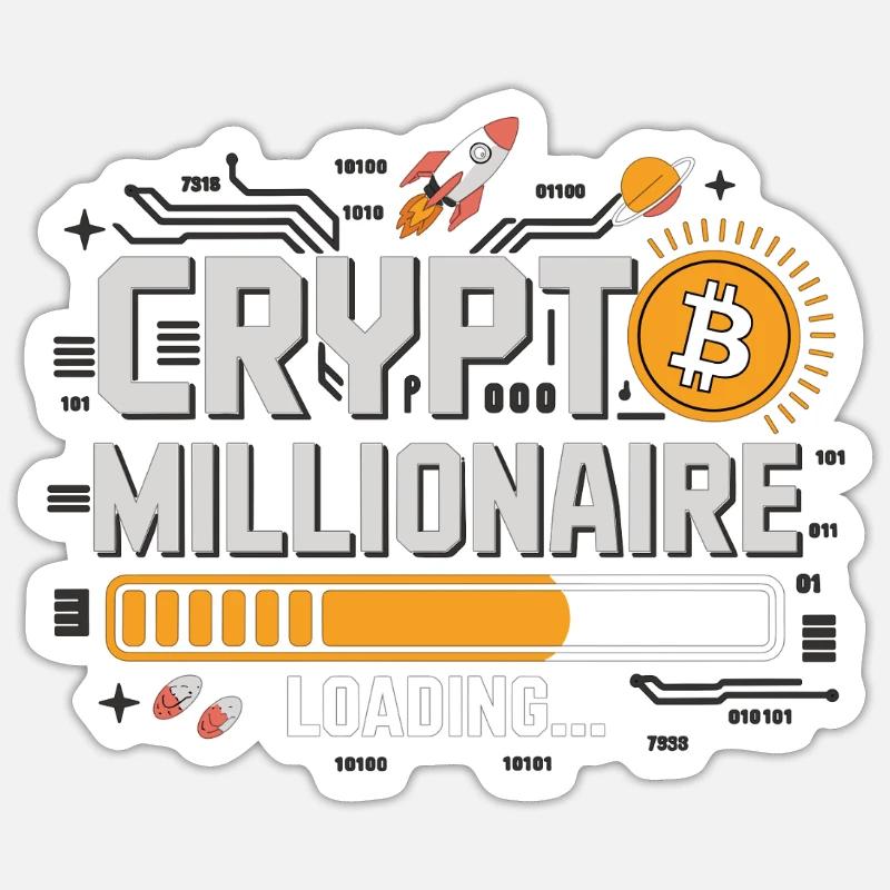 Crypto Loading – Werde Millionär Sticker Größe S (10 x 10 cm)