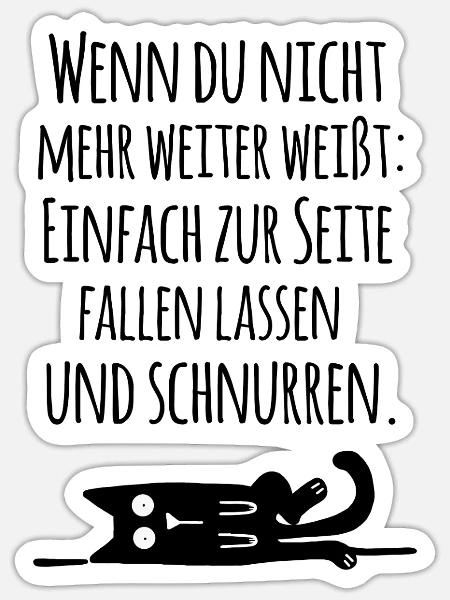 Katze schnurren - Sticker Größe S (10 x 10 cm) - Mattweiß