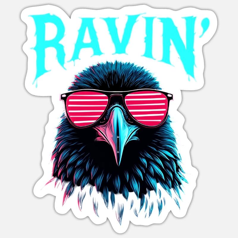 Ravin' Rabe pour les festivals techno Sticker taille S (10 x 10 cm)