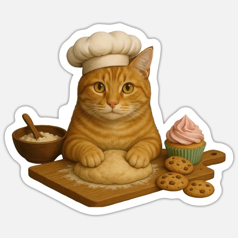 Cuisson pour chats - Sticker taille S (10 x 10 cm) - blanc mat