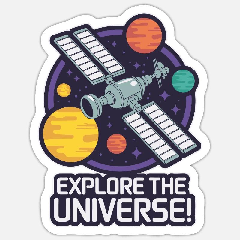 SPACE STATION, EXPLORE THE UNIVERSE Sticker size S (10 x 10 cm)