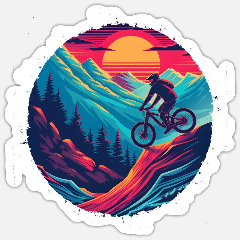 VTT à l’ancienne - Sticker taille S (10 x 10 cm) - blanc mat