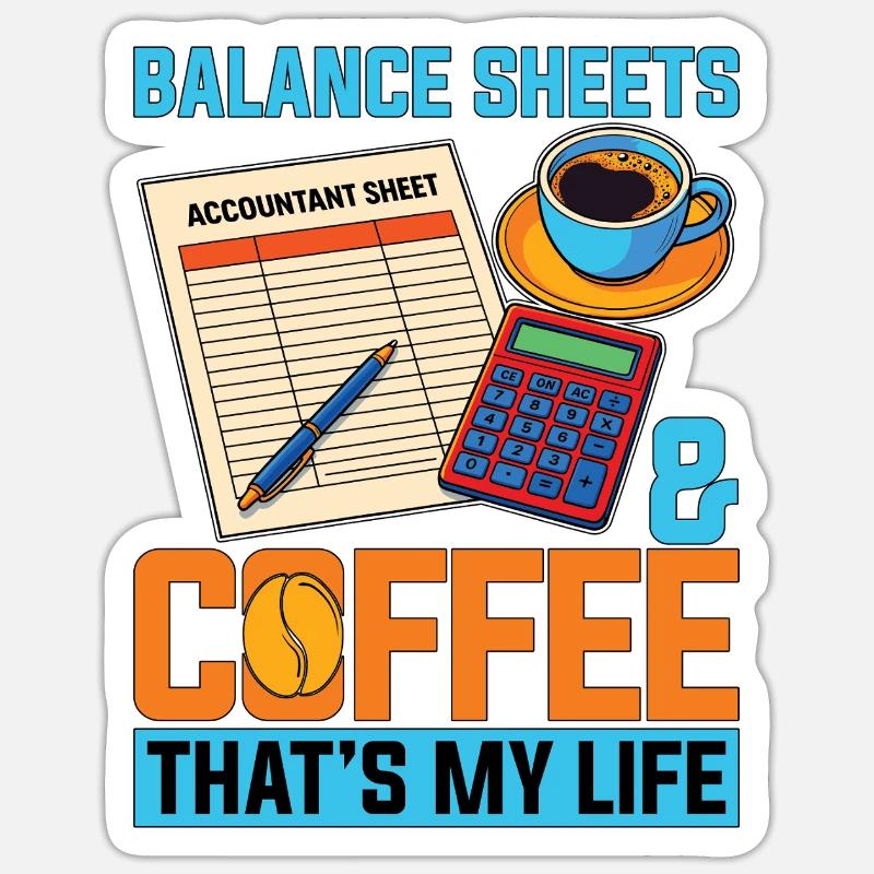 Bilans comptables et tableur de café Sticker taille S (10 x 10 cm)