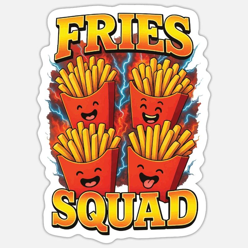 Frites - Sticker taille S (10 x 10 cm) - blanc mat