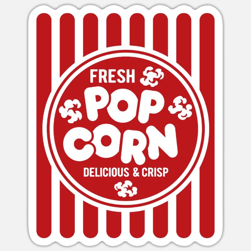 Frisches Popcorn - knusprig & lecker - Geschenk Sticker Größe S (10 x 10 cm)