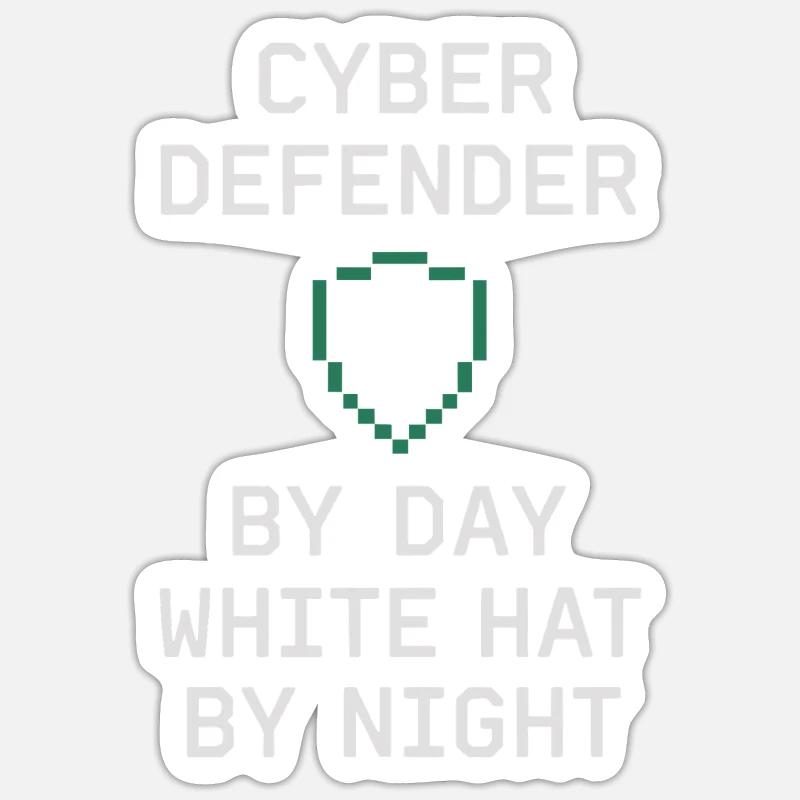 Cybersecurity Info Sec White Hat Hacker Ethical Sticker Größe S (10 x 10 cm)