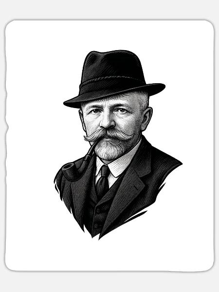 Anton Guenther - Sticker Größe S (10 x 10 cm) - Mattweiß