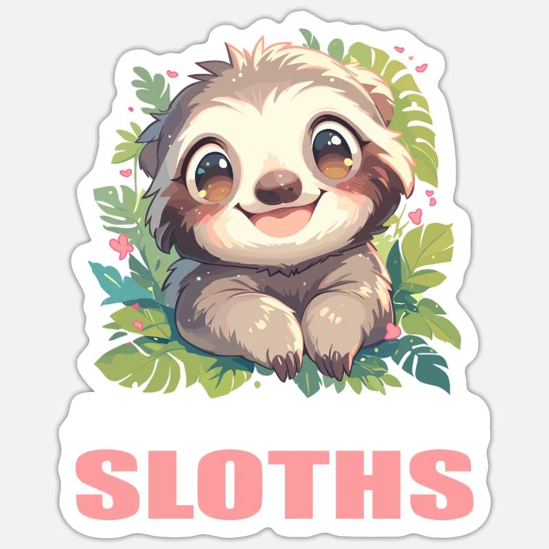 Sloths Sloth - Sticker size S (10 x 10 cm) - white matte