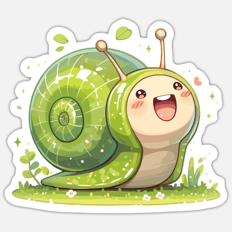 Escargots Escargot - Sticker taille S (10 x 10 cm) - blanc mat